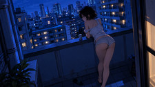 Anime Girl City Night Desk Mat Mouse Pad | 2 Sizes | Blue Urban Aesthetic Art. picture