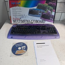 Eagle Touch Rainbow Multimedia Keyboard Purple Translucent Y2K MCK-800 Vintage picture
