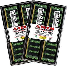 A-Tech 128GB Kit 4x32GB 2Rx4 PC4-19200 ECC LRDIMM DDR4 2400MHz Server Memory RAM picture