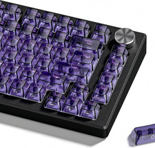 Purple Clear Keycaps,Transparent Keycaps 60 75 100 Percent,Crystal picture