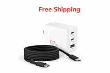 BUNDLE. Fast Charger, 67W PD 3.0 GaN USB-C/USB-A & Fast Charging Magnetic Cable picture