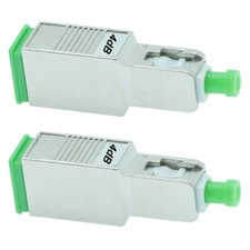 2x 4dB SC APC Connector Fiber Optic Optical Attenuator Single Mode Metal Green picture