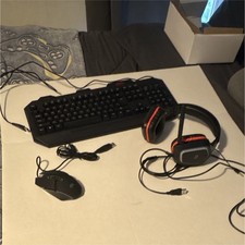 Alpha gaming pc mouse keyboard and headset with box rgb picture