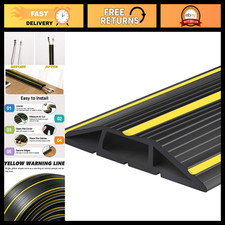 10Ft Floor Cable Cover - 3-Channel PVC Wire Protector, Anti-Slip with Warning St picture