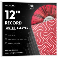 TAKMORK Vinyl Outer Sleeves, 12