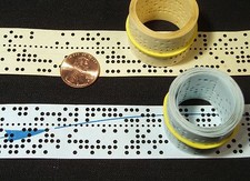 8 Feet of Rare Computer Punched Paper Tape, Historic, 50 Years Old, Two Rolls picture