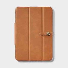 Heyday Folio Faux Leather Brown Tablet  Case - For Apple iPad Mini 6 picture