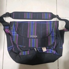 Vintage NEW Dakine Girls Messenger Lg Shoulder Tote Laptop Bag Plaid Black Multi picture