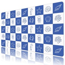 Blue Checkered Mouse Pad Starfish Ocean Desk Mat for Keyboard and Mouse Desk Pad picture