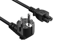6ft European Schuko 3-Prong Angled CEE 7/7 to C5 Notebook Power Cord, Black picture