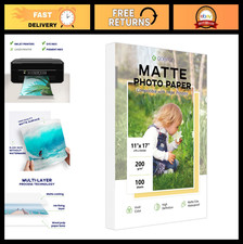 High-Quality 11x17 Matte Photo Paper, 200 GSM Inkjet, 100 Sheets for Prints picture