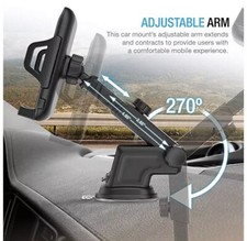 Car Phone Mount Holder Adjustable Telescopic Arm with Cradle for Dashboard picture