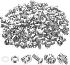 40 Pcs/20 Set Rack Mount Screws and Cage Nuts for Server Rack Cabinet, Silver picture