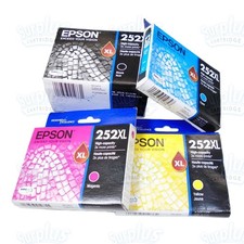 4pk Genuine Epson 252XL Blk & Clr Ink WF-3620 WF-3640 WF-7610 WP-7110 WF-7720  picture