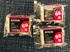 Genuine Epson 69 ink 5 Cartridges ink factory-sealed plastic bag, no retail box. picture