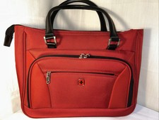 Swiss Gear by Wegner Red Carry On Canvas Briefcase Bag Gently Used Condition picture