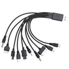Black 10 in 1 Multi Charging Cable, Universal Multiple Charging Cord Cable with picture