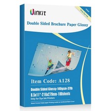 Uinkit 100 Sheets Brochure Paper Glossy Double Sided 8.5X11 Inkjet 37L picture