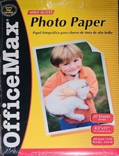 NEW OfficeMax High Gloss Photo Paper 20 sheets 8.5 x 11 Inkjet Printers 225 gsm picture