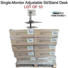 LOT OF 10 Ergotech FDM-STAND-1 Sit Stand Desk Converter Riser Monitor Mount NEW picture