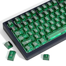 Dark Green Clear Keyboard keycaps,Transparent keycaps 60 75 100 Percent,Cryst... picture