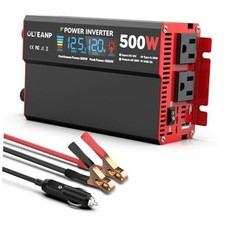 500 Watt Power Inverter 12V DC to 110V/120V AC Inverter with LCD 500W Black picture