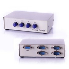 1x4 or 4x1 - 4-Port AB Manual Sharing DB9 RS232 Serial Switch 4-Way Selector Box picture
