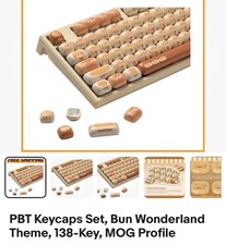 PBT Keycaps Set, Bun Wonderland MOG Profile 138-Key Keycaps for Mechanical Keybo picture