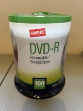Staples DVD-R Recordable 4.7GB 16X 120 Min Spindle 100 Pack (12735) New picture