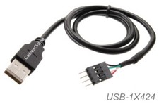 24-inch USB 2.0 A-Male to (1x4) 4-Pin IDC Motherboard Connector Adapter Cable picture