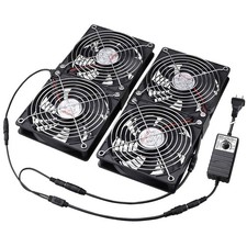 Wathai 4 x 120mm GPU Mining Rigs Server Racks Fan with 110V - 240V AC Plug picture