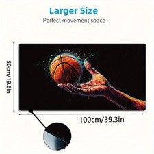 1pc Large-sized Esports Gaming Mouse Pad with a Vibrant Hand-painted Basketbal picture