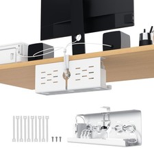 KEEGH 16'' Under Desk Cable Management Tray, No Drill Clamp Mount, Sturdy Met... picture
