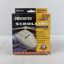 Memorex Scrolling Mouse PS/2 Programmable Buttons 520 DPI Vintage New In Box picture