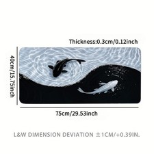 One Piece of a Yin Yang Koi Fish Mouse Pad, Featuring a Large Non-Slip Rubber picture