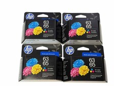 NEW 4 Pack Genuine Original HP Tri Color 63 65 B7RT2AN Ink Cartridge Exp 12/2027 picture