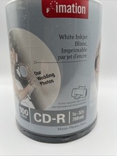 NEW 100 PK innovera CD-R Music 80Min Inkjet Printable Surface Blank Disc Spindle picture