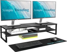 Simple Trending 2 Tier Metal Dual Monitor Stand Riser with 32