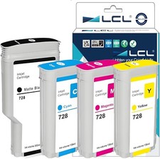 728 728XL Ink Cartridges for DesignJet T730,T830 300 ml Black, 130 ml colors-NEW picture