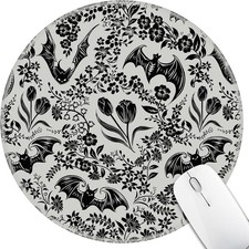 Goth Bat Floral Mouse Pad for Desk, Gothic Small Cute Mousepad with Non-Slip picture