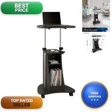 Techni Mobili Adjustable Height Rolling Laptop Cart Storage - Graphite picture