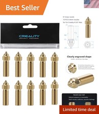 Efficient 10PCS Brass Nozzles Kit for High-Speed 3D Printing - 0.4mm Compatible picture