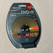 Memorex Light Scribe  DVD+R 10 pack 4.7 GB/120 Minutes/16X recordable NEW SEALED picture
