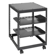12U Open Frame Server Rack 23-40 in Adjustable Depth 4 Post AV Casters Free picture