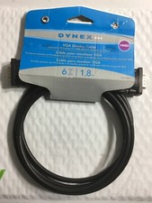Dynex 6' ft PC VGA Display Cable - Black DX-C102111 2 male ends  picture