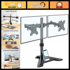 Freestanding Dual Monitor Stand - Height Adjustable VESA Mount for 2 Screens up picture