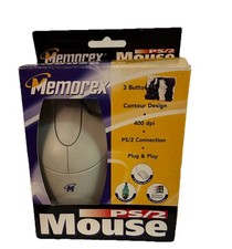 Memorex PS/2 Mouse, PC - Windows,3 Button, 400 dpi, Plug/Play Used Boxed/16 picture