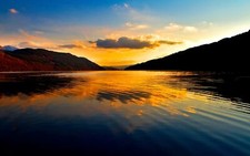 Landscape nature sunset lake silhouette water summer Custom Gaming Mat Desk picture