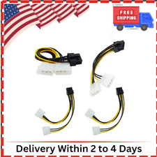 4 Pack 8-Pin PciE to Molex Dual 4-Pin Graphic Video Card Power Cord Y Splitte picture