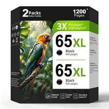 ** NEW HP Compatible Ink Cartridges | Black HP65XL | 2 pack picture